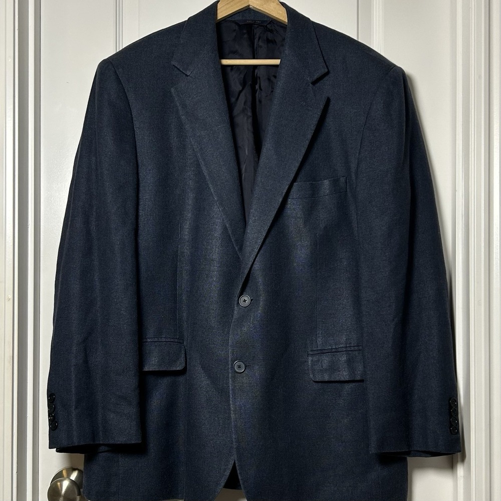 Brooks Brothers Silk Blend Made in Italy Navy Blue Sports Coat Old Money Style